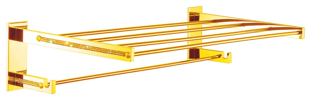 Cecilia Luxury Gold Swarovski Crystals Towel Shelf, Limited Edition