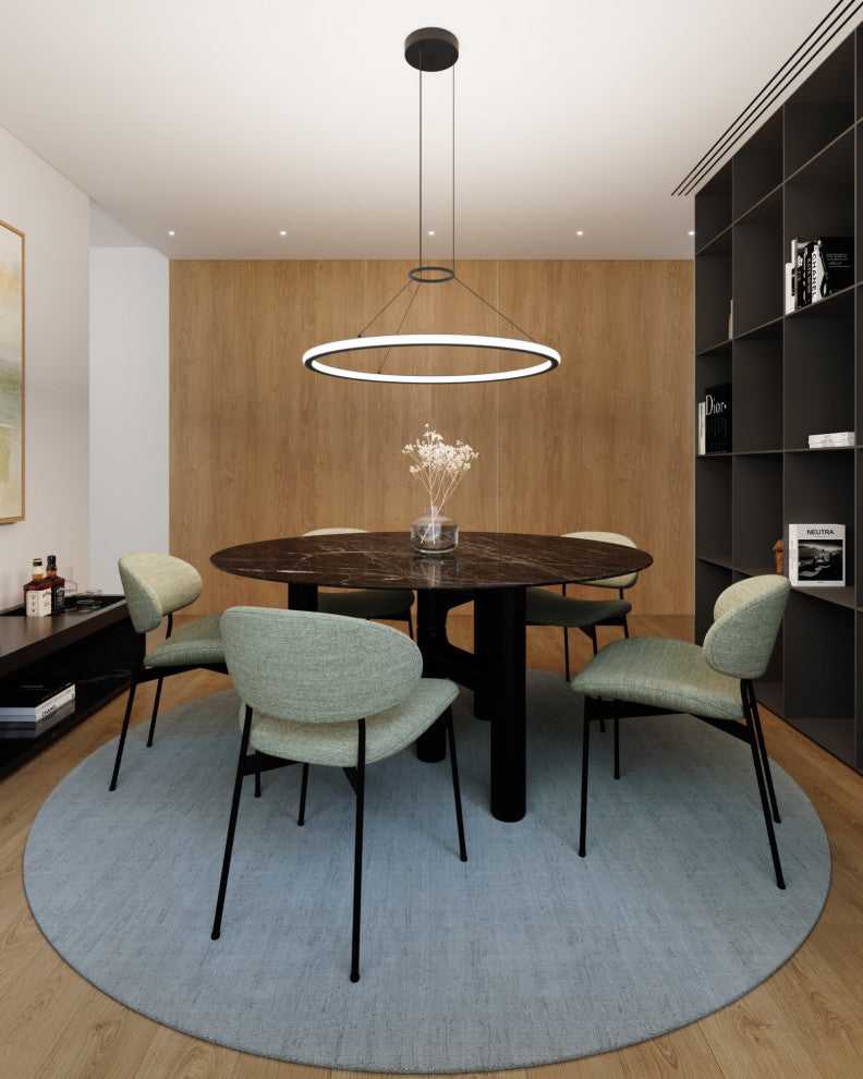 Sonneman 2233-38-30 Luna 38"W LED Ring Chandelier - 3000K - Satin Black