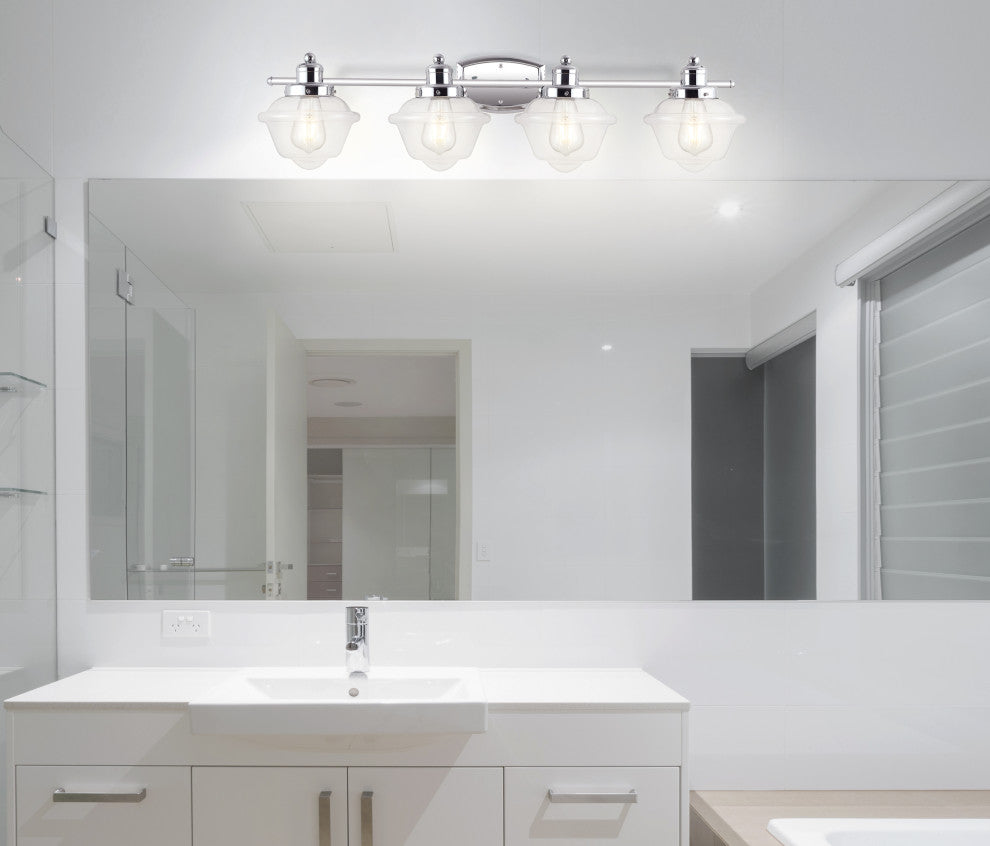 Orleans Iron LED Vanity Light, Chrome, 4 Bulb