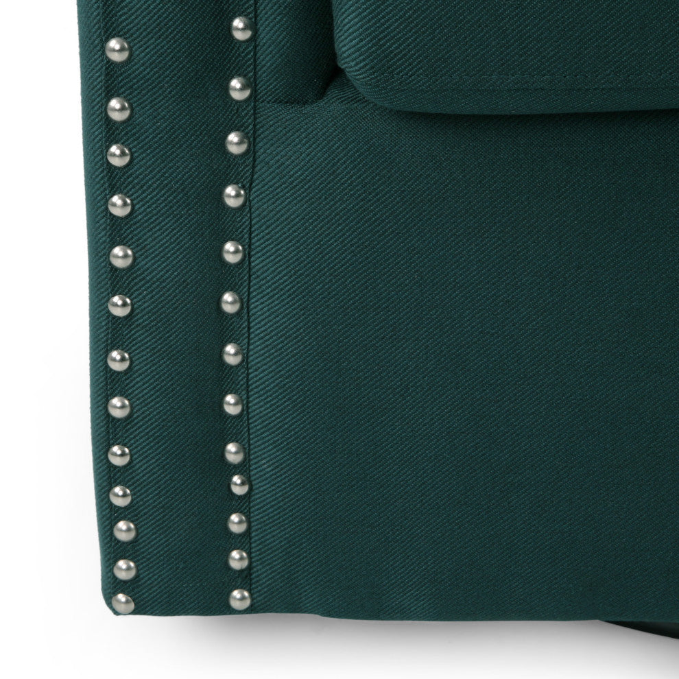 Jaymee Fabric Swivel Chair, Green and Black