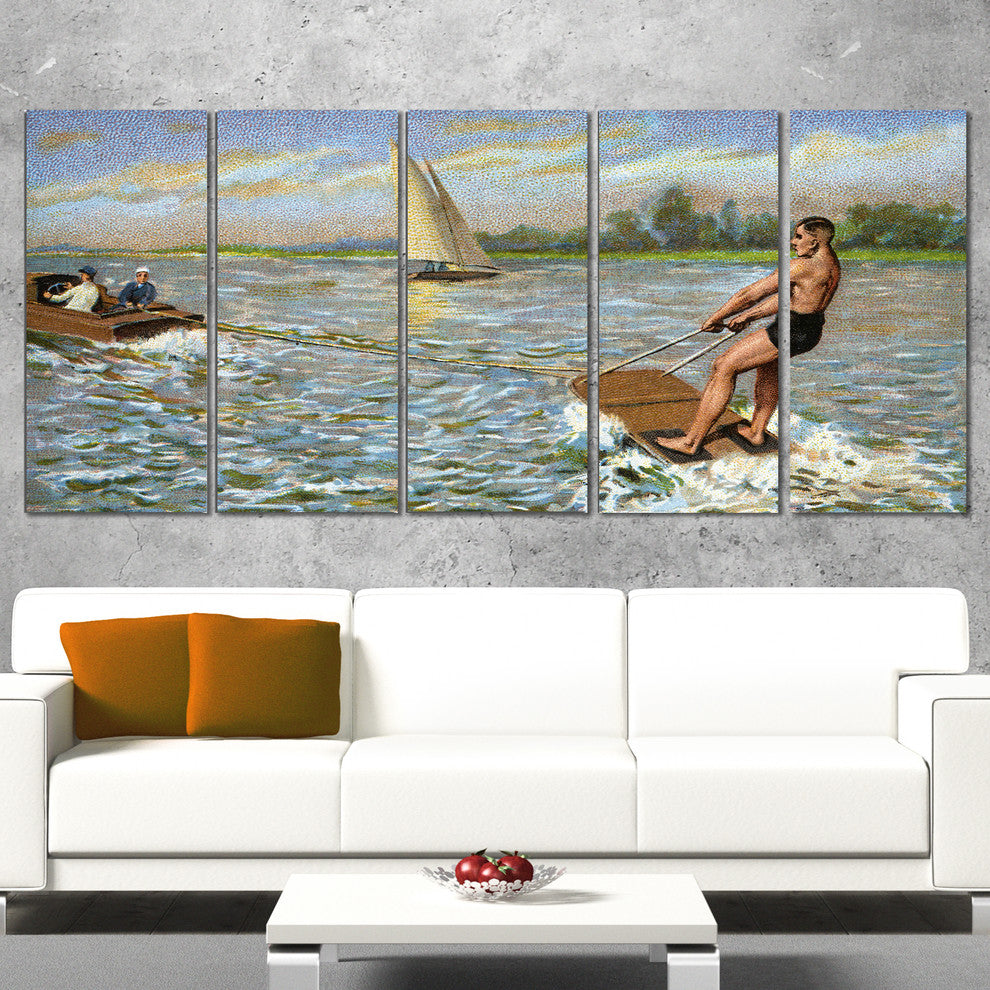 "Water Skiing" Canvas Print, 5 Panels, 60"x28"