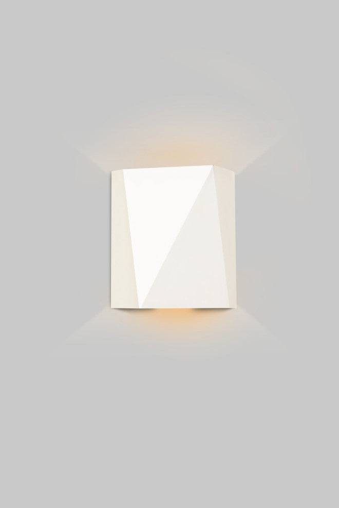 Calx Outdoor LED Sconce, Uplight/Downlight, Textured White, Cool White