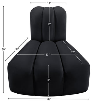 Arc Upholstered Modular Component, Black, 1-Piece: Reverse Corner, Velvet