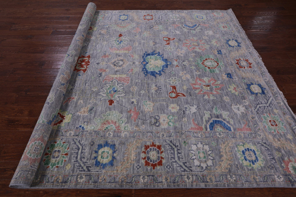 8' 4" X 10' 3" Hand Knotted Turkish Oushak Wool Rug - Q13438