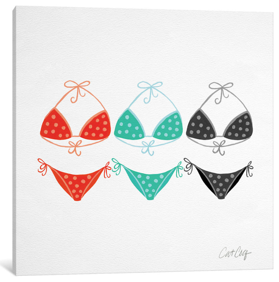 "Bikini Red Green Artprint" by Cat Coquillette, 12x12x1.5