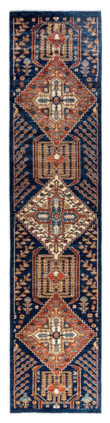 Serapi One-of-a-Kind Hand-Knotted Runner Rug Blue, 2' 8" x 11' 11"