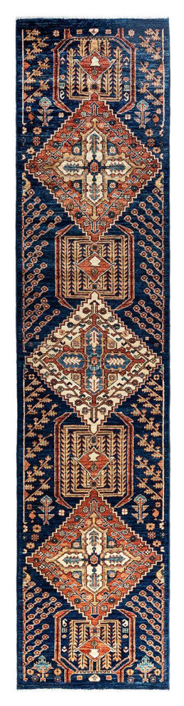 Serapi One-of-a-Kind Hand-Knotted Runner Rug Blue, 2' 8" x 11' 11"