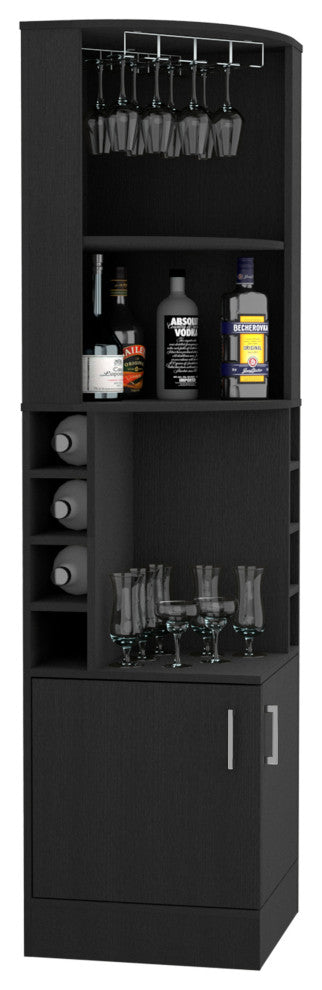 DEPOT E-SHOP Cairo Corner Bar Cabinet, Black