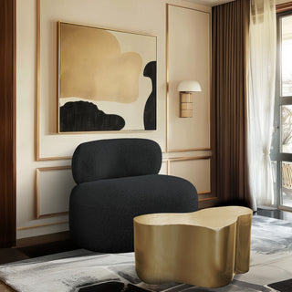 Venti Black Boucle Fabric Upholstered Set, Black, Chair