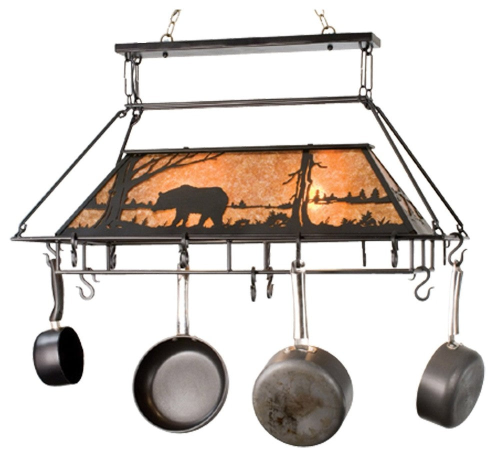 39"L Bear at Lake Pot Rack