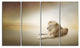 Relaxing King of Animals, Animal Canvas Wall Art, 48"x28", 4 Panels
