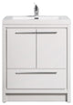 Freestanding Bath Vanity Set, HG-White, Integrated Solid Surface Sink, 24"