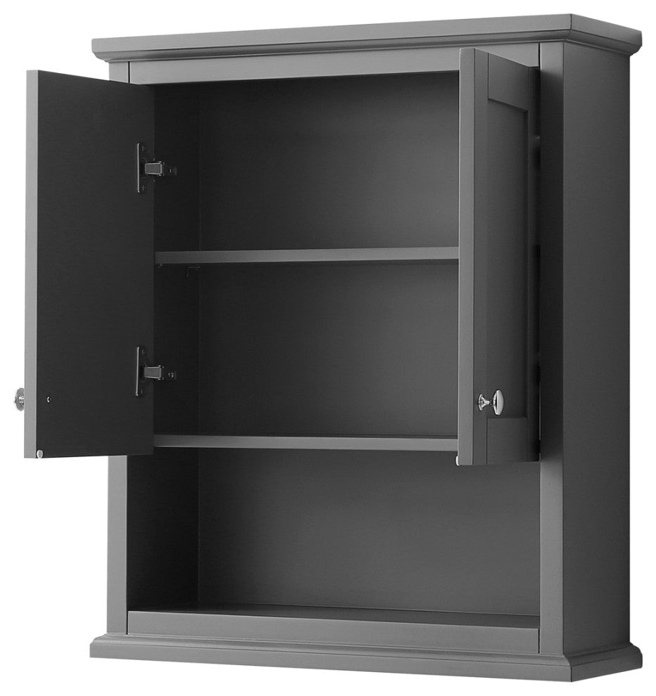 Avery Over-the-Toilet Wall-Mounted Storage Cabinet, Dark Gray