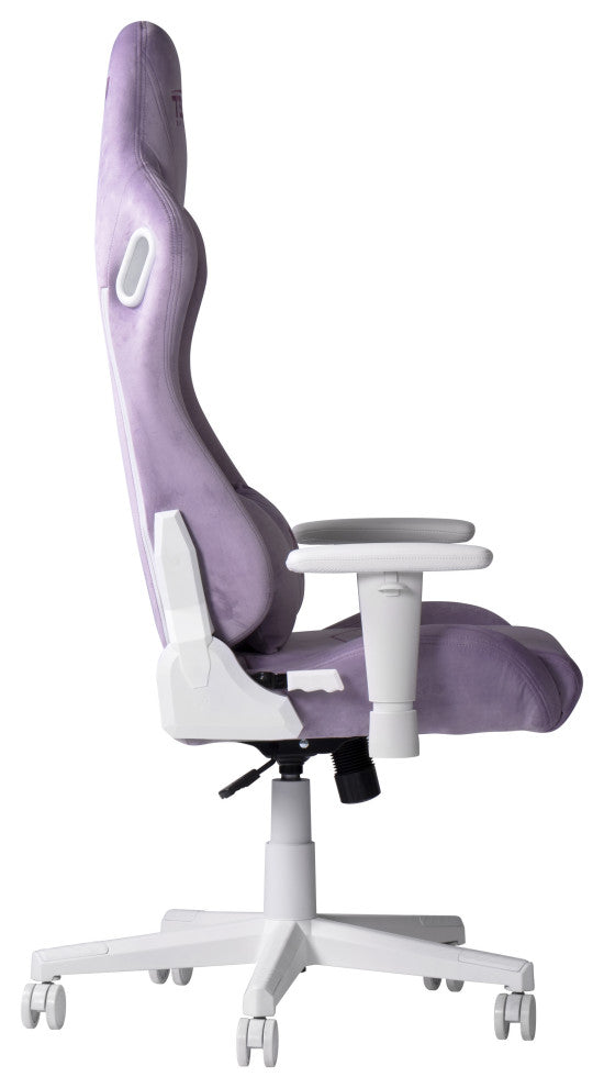 Techni Sport TSF45C Velvet Memory Foam Gaming Chair "“ White, Purple
