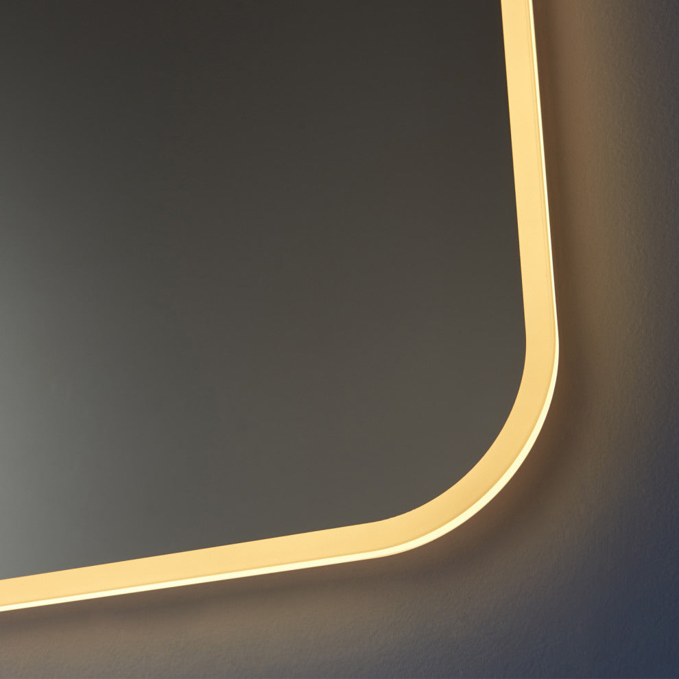 Horizontal Wall Mounted LED Modern and Contemporary Bathroom Mirror, 24 Inch