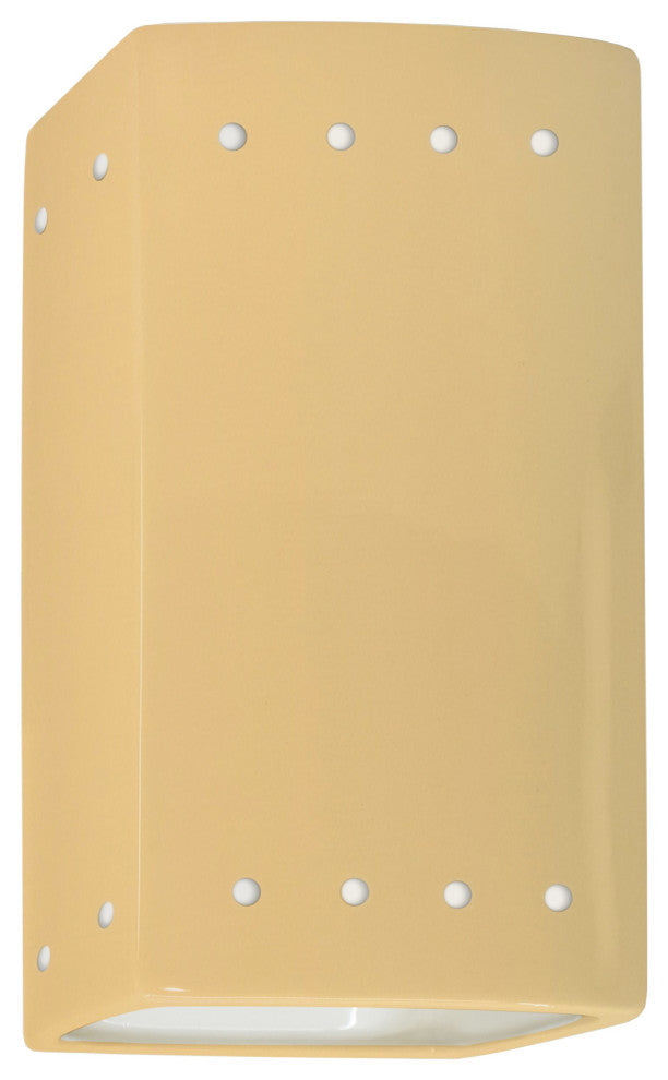Ambiance Small Rectangle, Perfs Wall Sconce, Muted Yellow, LED