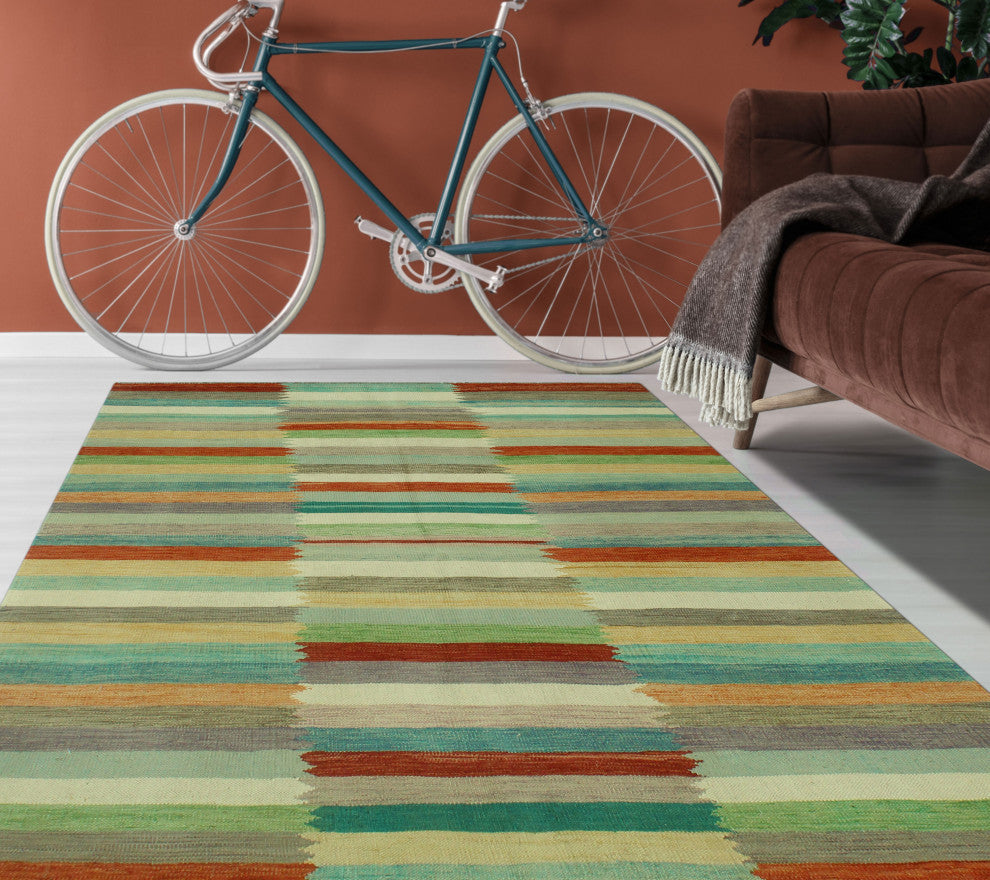 Winchester Kilim Usma Rust/Ivory Rug, 5'1x6'6