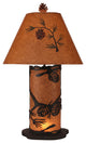 Small Kodiak and Rustic Brown Pine cone Table Lamp With Nightlight