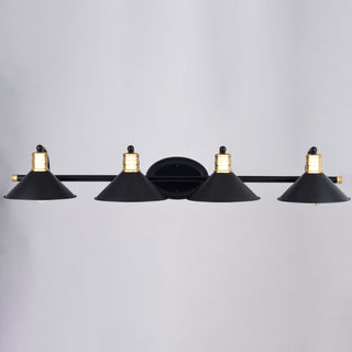 Vaxcel Lighting W0437 Akron 38"W 4 Light Vanity Light - Matte Black / Natural