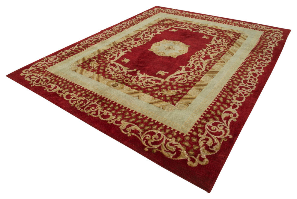 Rug N Carpet - Handmade Oriental 8' 2" x 10' 4" Pastel Oushak Area Rug