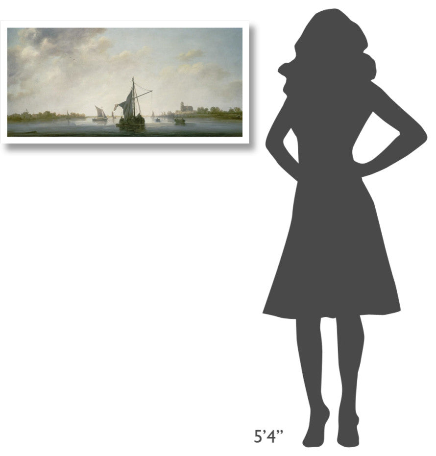 "A View of the Maas at Dordrecht" Digital Paper Print by Aelbert Cuyp, 38"x19"