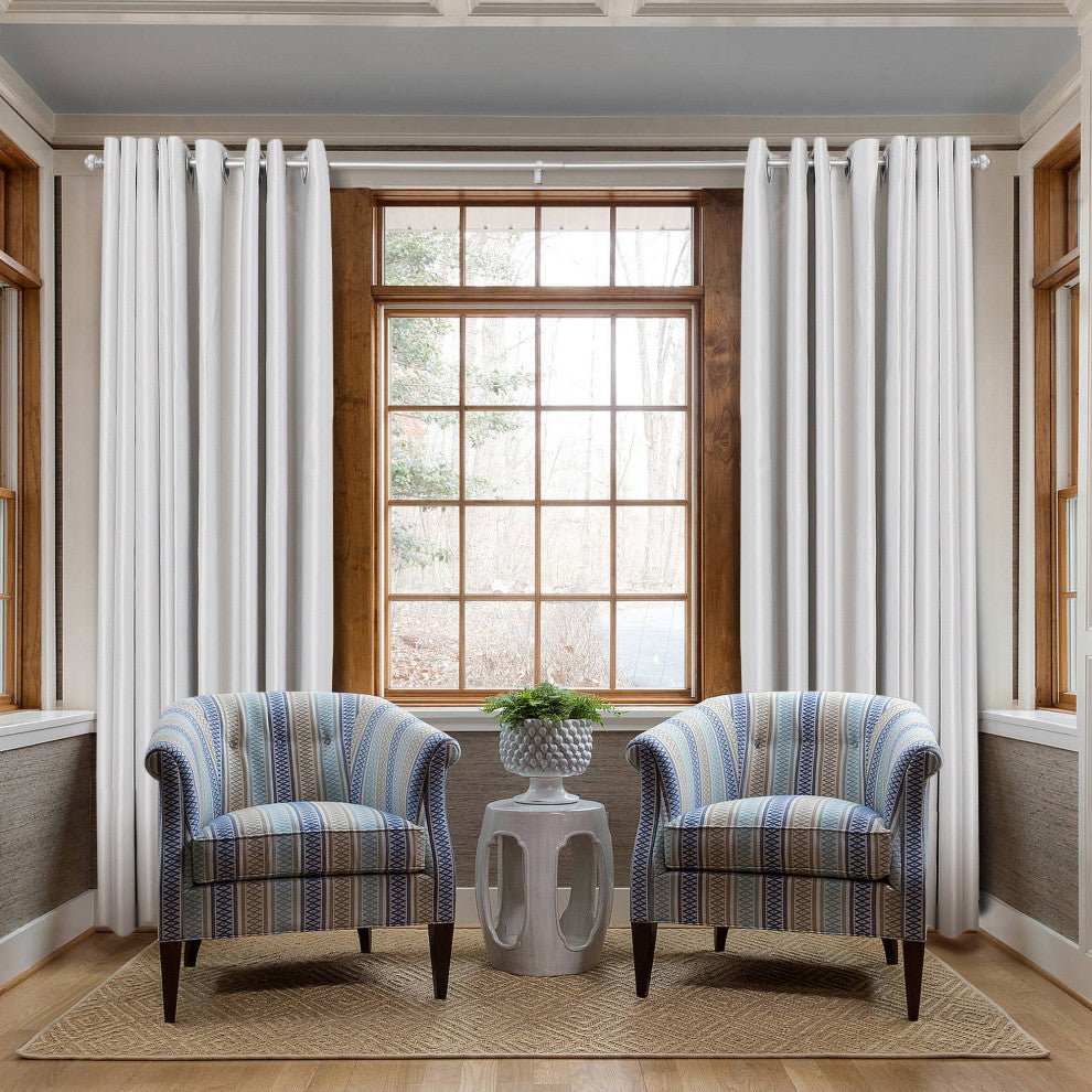 UTOPIA ALLEY 3/4" Curtain Rod, Adjustable Curtain rods for Windows, Nickel, 48"-86"