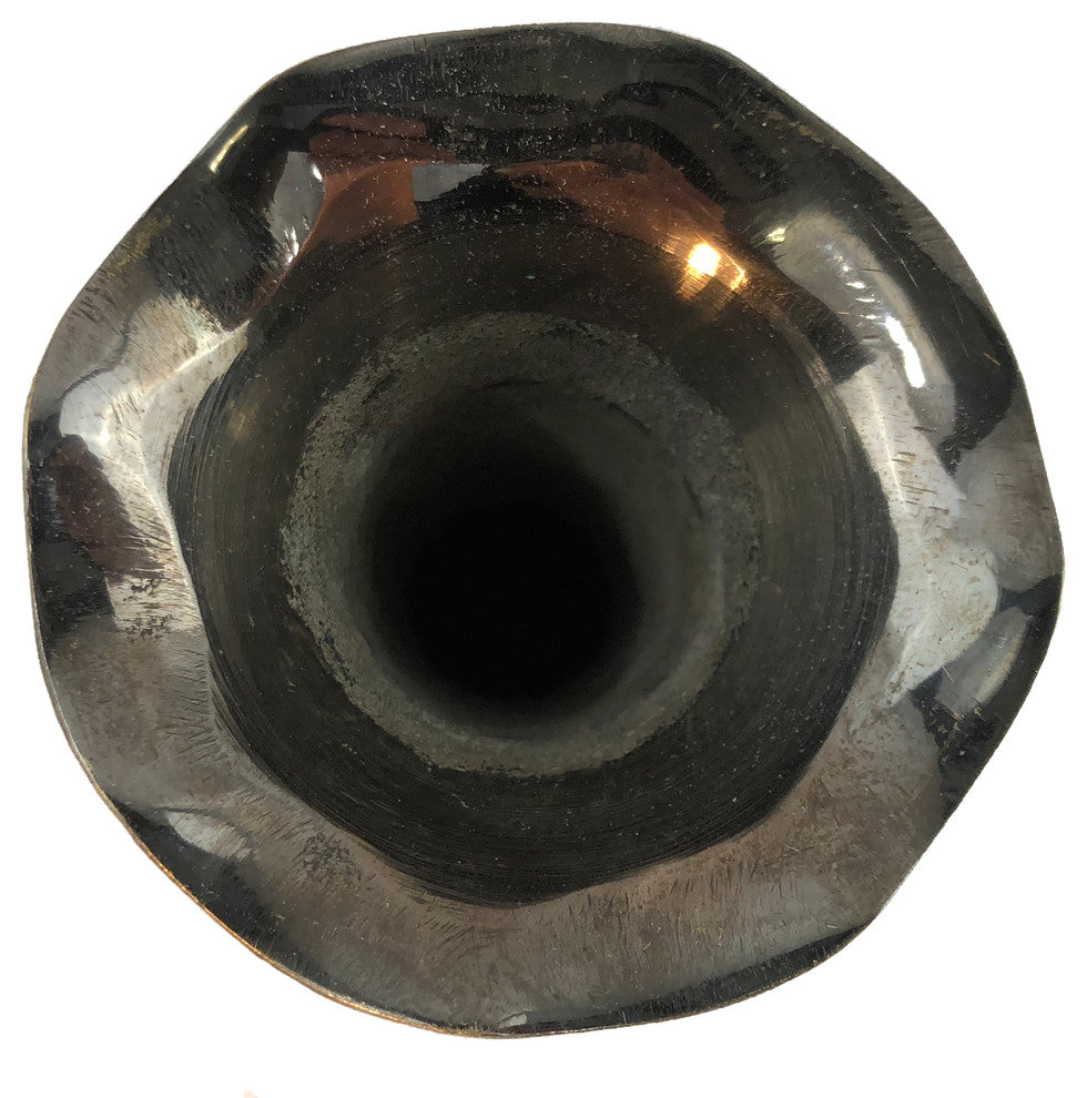Natural Geo Brass Elegant Black/Gold 8" Table Vase