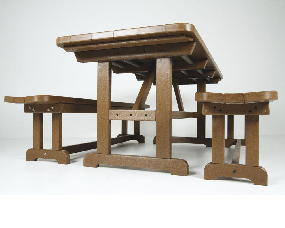 Polywood Park 33"x72" Harvester Picnic Table, Mahogany