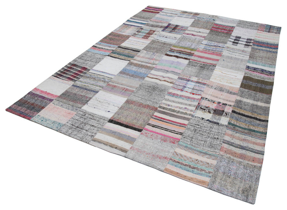 Rug N Carpet - Handmade Anatolian 7' 0'' x 9' 11'' Rustic Patchwork Kilim Rug