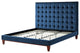 Baldwin Button Tufted Platform Bed, Dark Blue, Queen