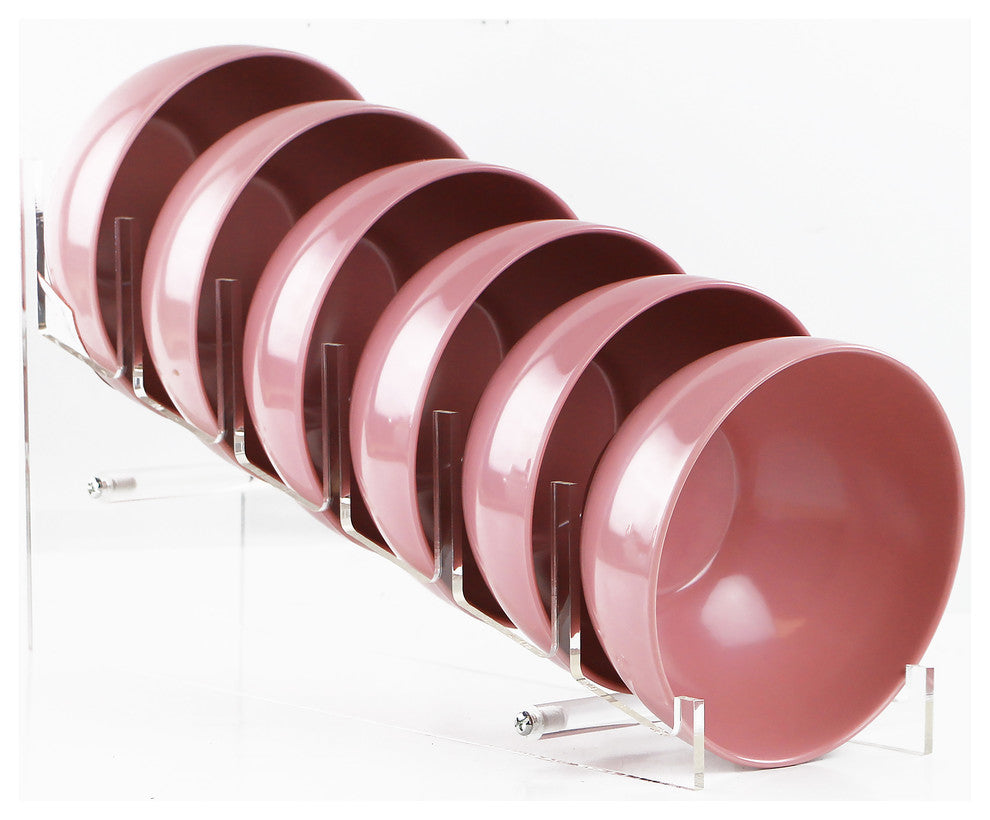 6-Piece Melamine Bowl Set, Pink