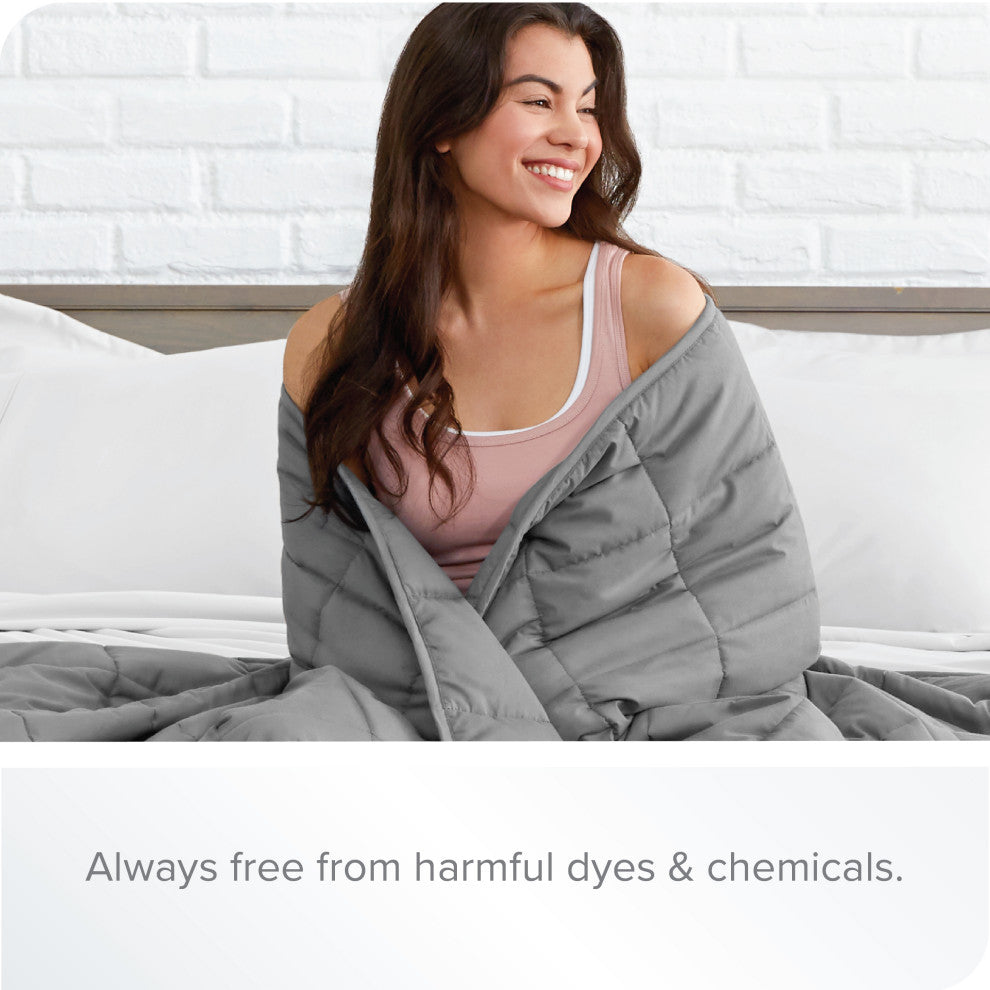 Bare Home Weighted Blanket, Cotton Light Gray, 60"x80", 17lb