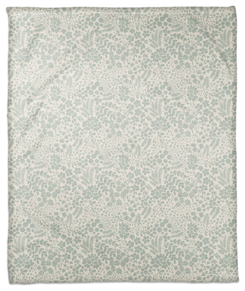 Blue Dainty Floral 50x60 Coral Fleece Blanket