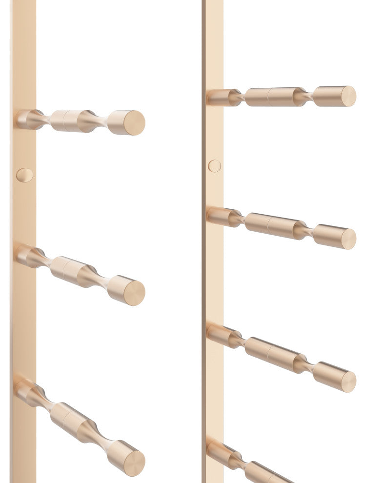 Vino Pins Flex 45 (wall mounted metal wine rack), Golden Bronze, 18 Bottles