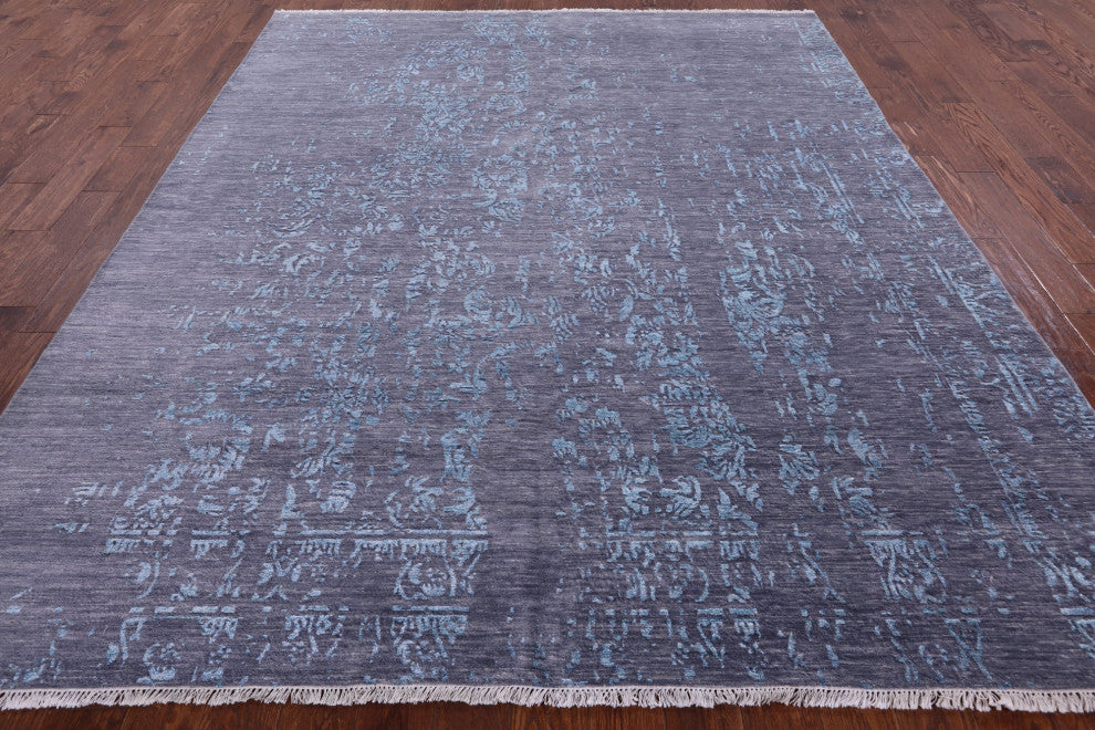 Modern Handmade Wool and Silk Rug 8' 2" X 10' 1" Q7854