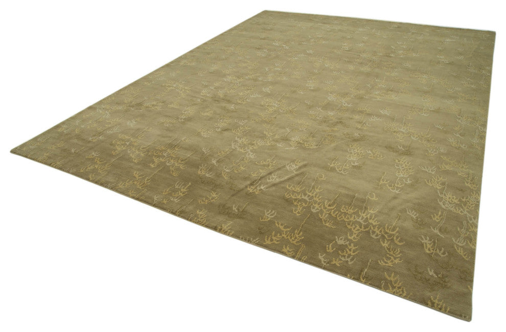 Rug N Carpet - Handwoven Oriental 9' 9" x 13' 4" Pastel Oushak Area Rug