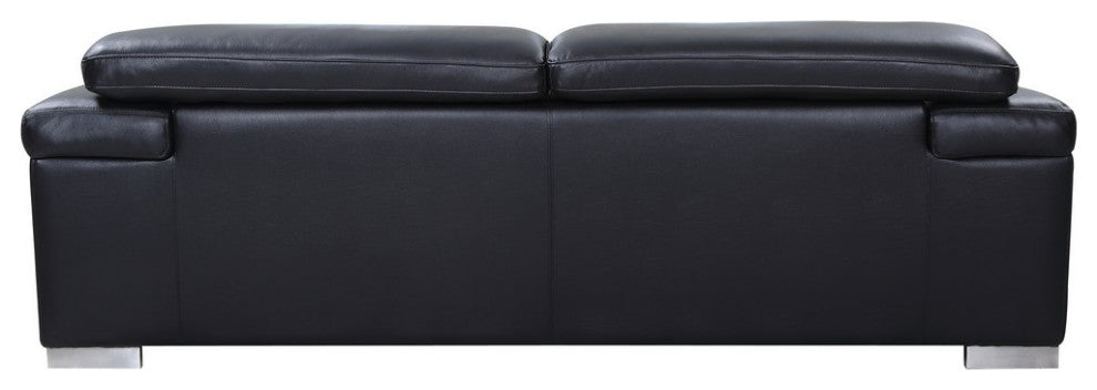Milan Contemporary Genuine Italian Leather Sofa Black