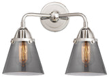 Small Cone Bath Vanity Light, Polished Chrome, Plated Smoke, Plated Smoke