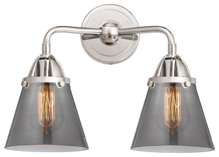 Small Cone Bath Vanity Light, Polished Chrome, Plated Smoke, Plated Smoke