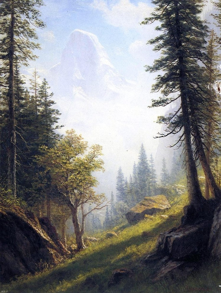 Albert Bierstadt Among the Bernese Alps, Gallery Wrapped Canvas Print, 21"x28"