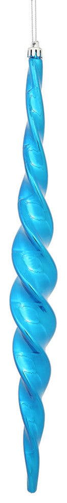 Vickerman N175102D 14.6" Blue Shiny Spiral Icicle Christmas Ornament