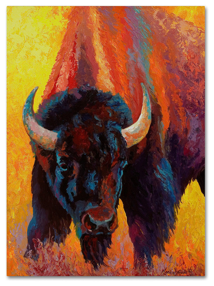 Marion Rose 'Back Off Bison' Canvas Art, 35" x 47"