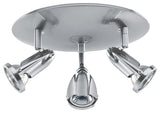 Cobra 3-Light Dimmable LED Spotlight Cluster, Brushed Steel