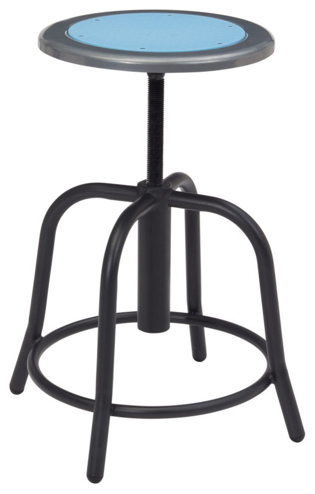 NPS 18-24" Height Adjustable Swivel Stool, Blueberry Seat and Black Frame