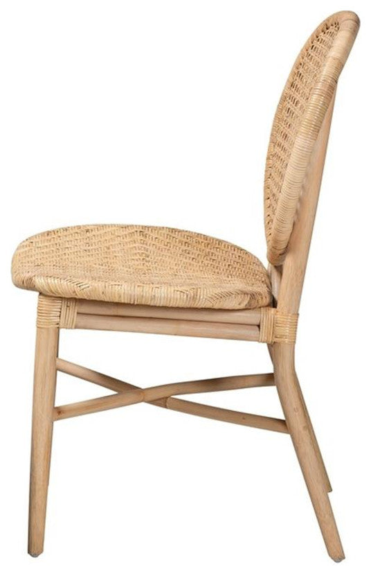 Osaka Modern Bohemian Natural Brown Rattan Dining Chair