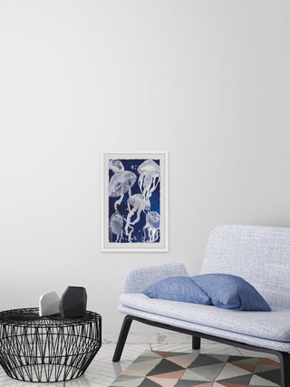 "Jellyfish II" Framed Painting Print, 12"x18"