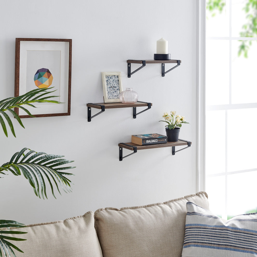 Capri Set of 3 Shelves With Brackets