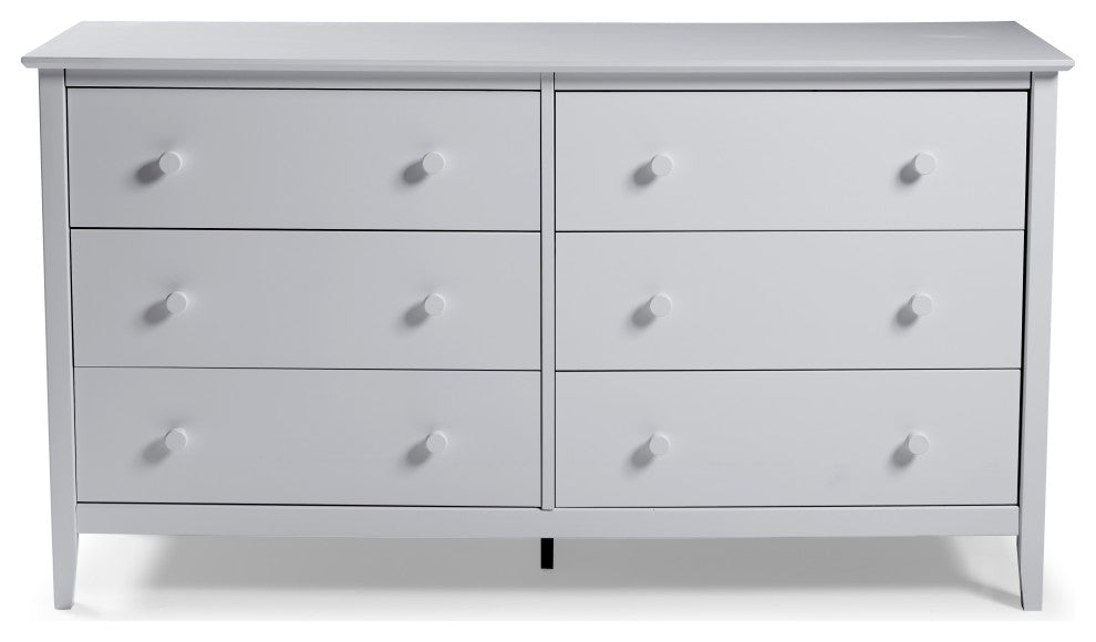Simplicity 6-Drawer Dresser, Dove Gray