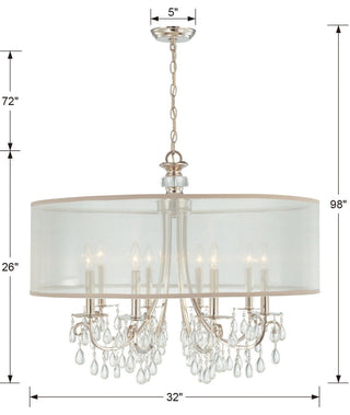 Crystorama Lighting Group 5628 Hampton 8 Light 32"W Crystal Drum - Polished
