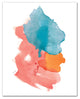 Blue, Pink and Orange Watercolor Splotch 16x20 Canvas Wall Art
